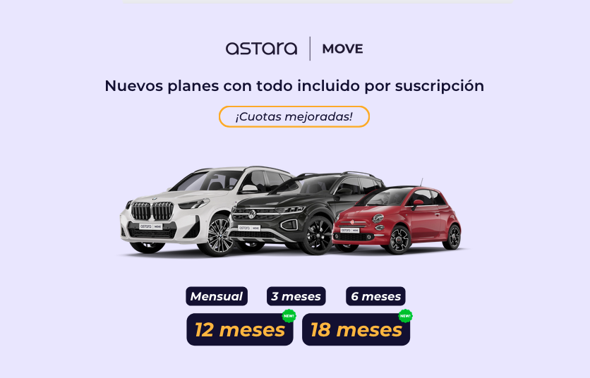 Astara Move. Packs de suscripción por 12 y 18 meses 
