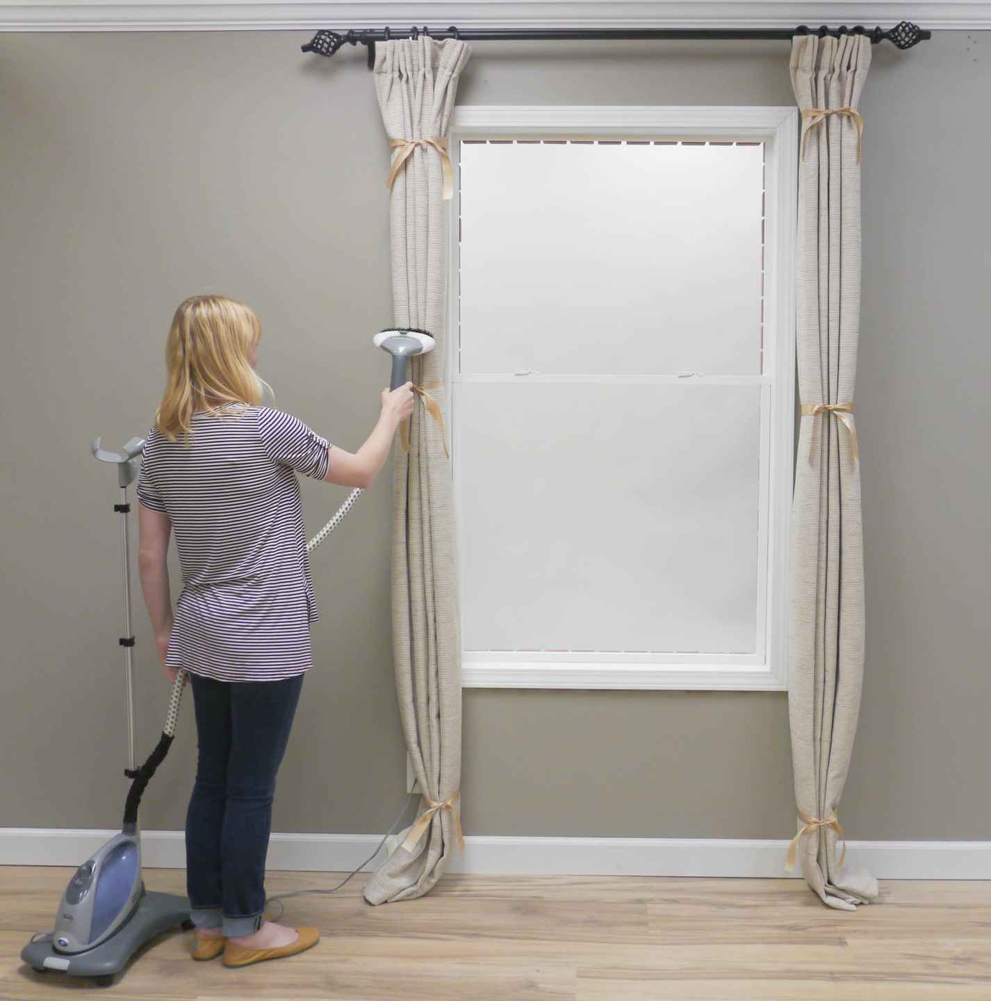 best way to steam curtains