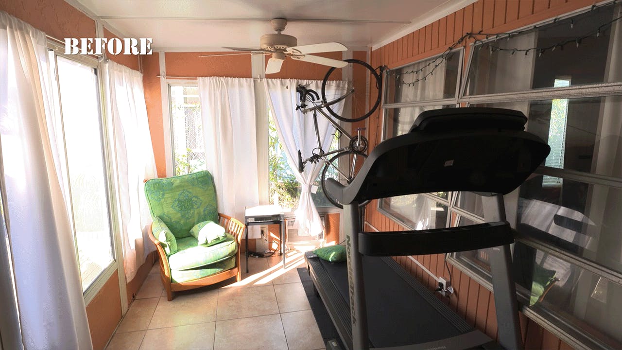 Mitchell family sunroom before Military Makeover