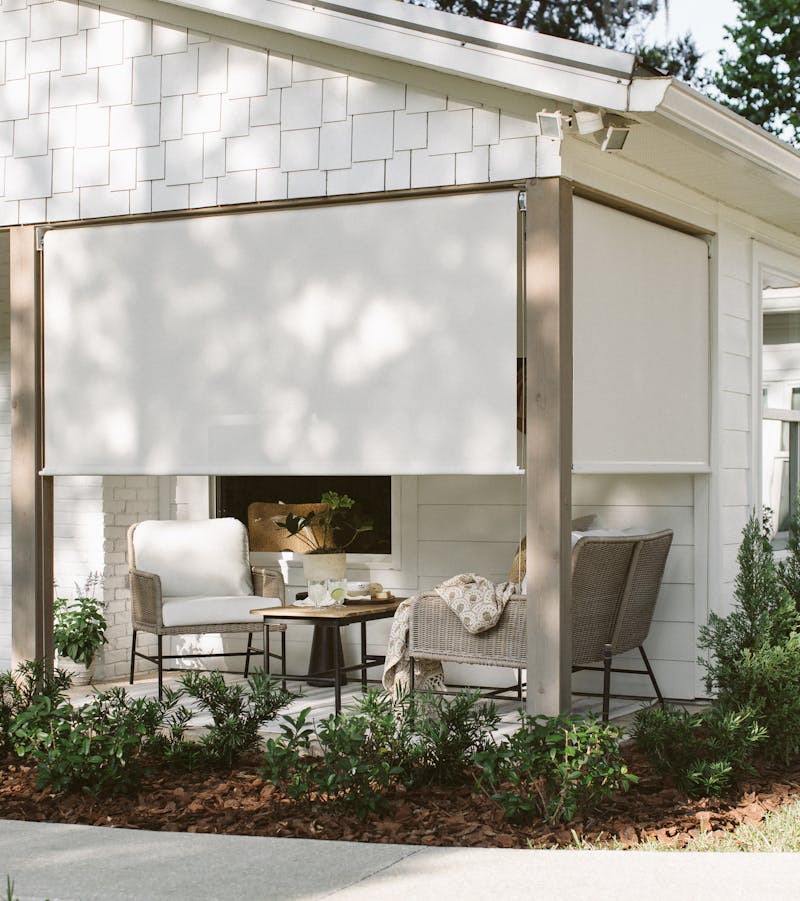 outdoor decor. front porch with white outdoor furniture