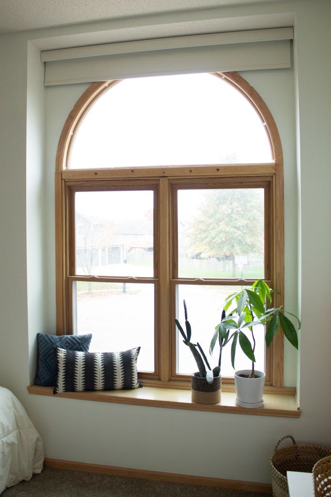 Mom Of Two Finds A Sleek Solution To Cover Large Arched Window The Blinds Com Blog Cover A Large Arched Window, Curtains For Curved Doorway