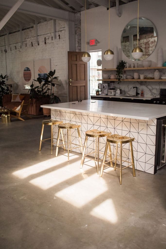 skylights providing a harsh glare on a countertop