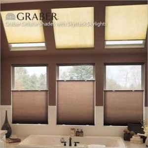 Skylight shades complimenting top-down bottom-up shades