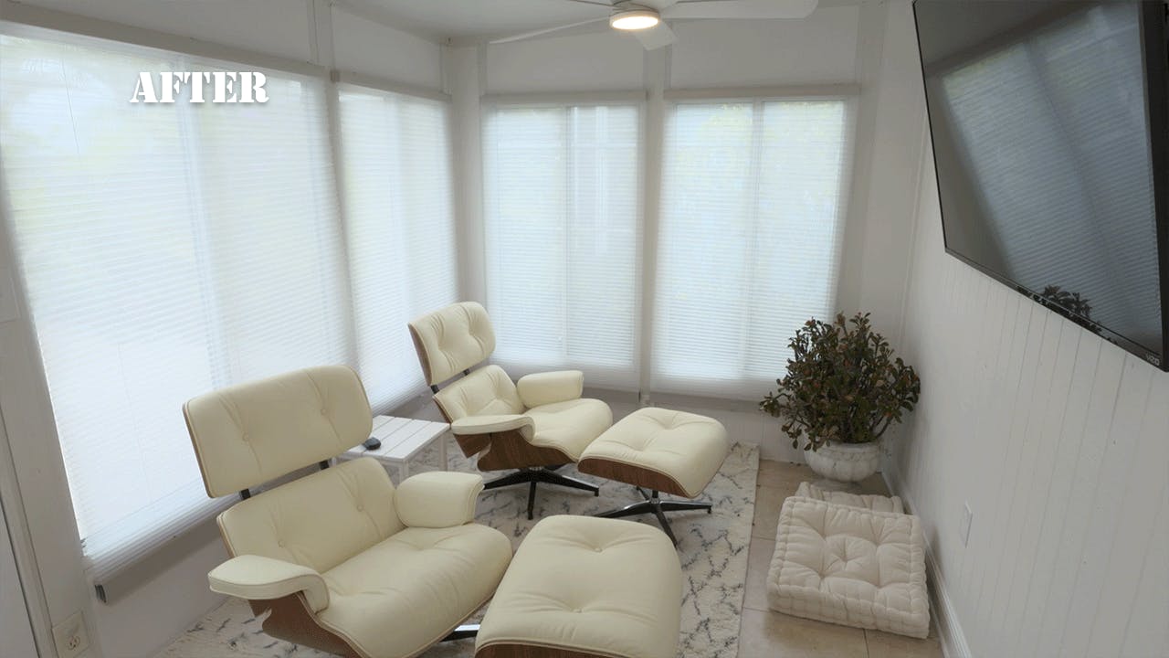 Mitchell family sunroom after military makeover