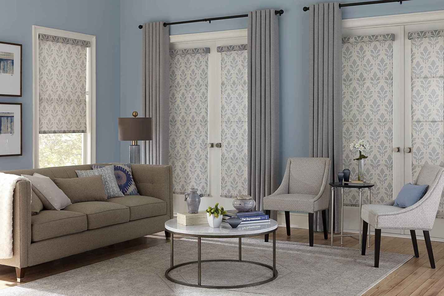 Roller blinds for store french doors