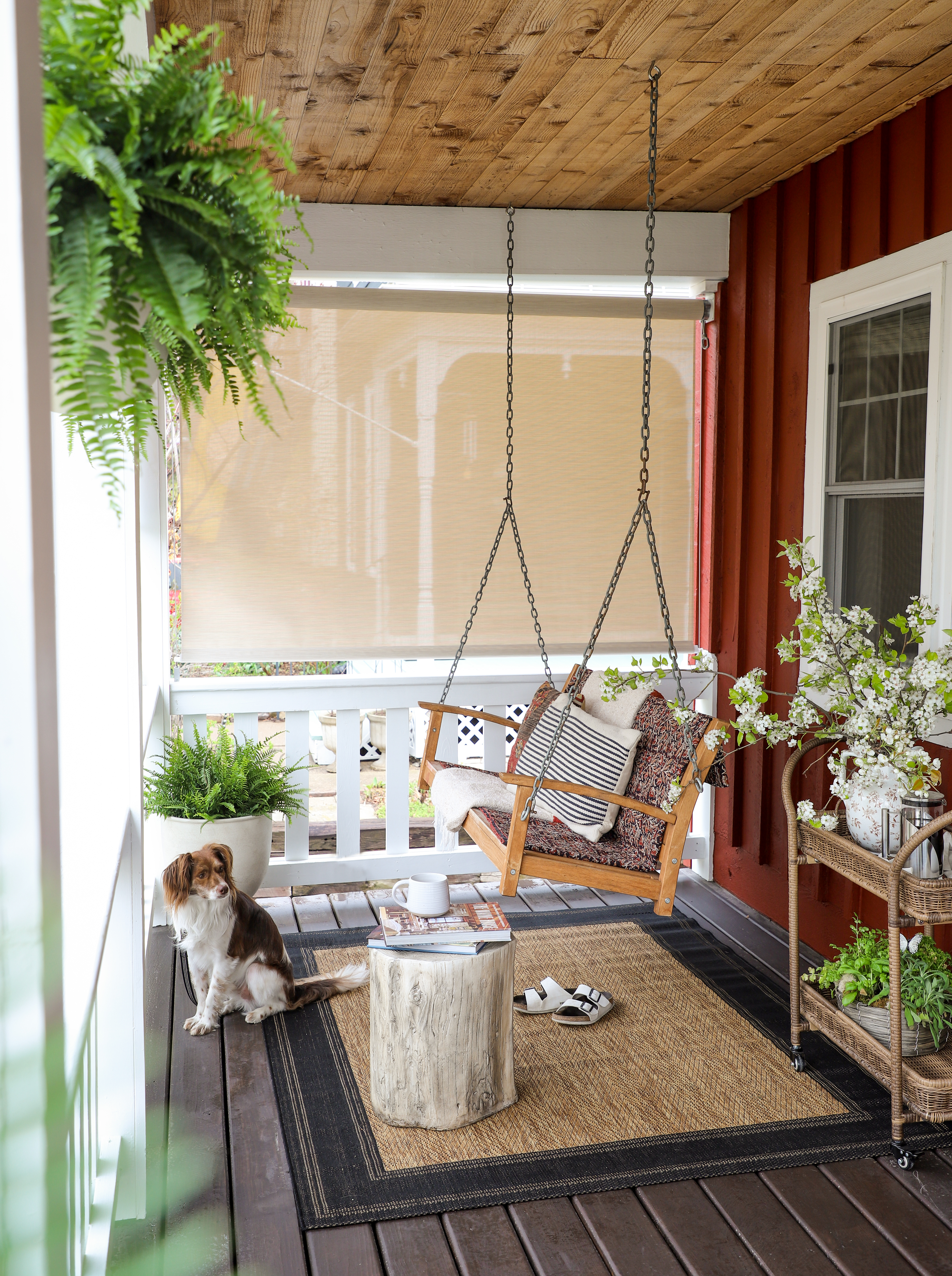 porch decor with Blinds.com outdoor shades