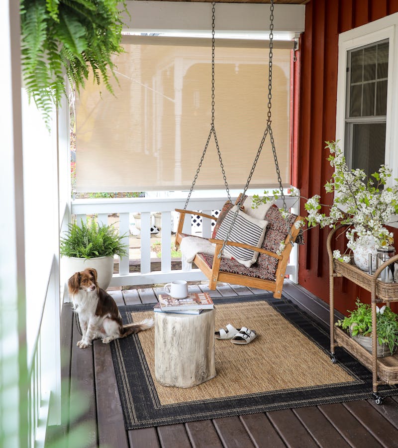 porch decor with Blinds.com outdoor shades