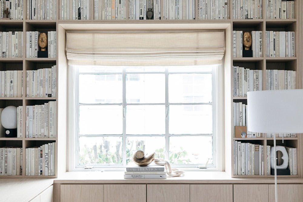 Linen Roman Shades for City Sage’s Tone-On-Tone Office | The Blinds.com ...