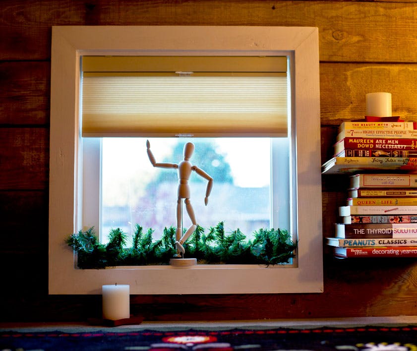 tiny home window with cellular shades