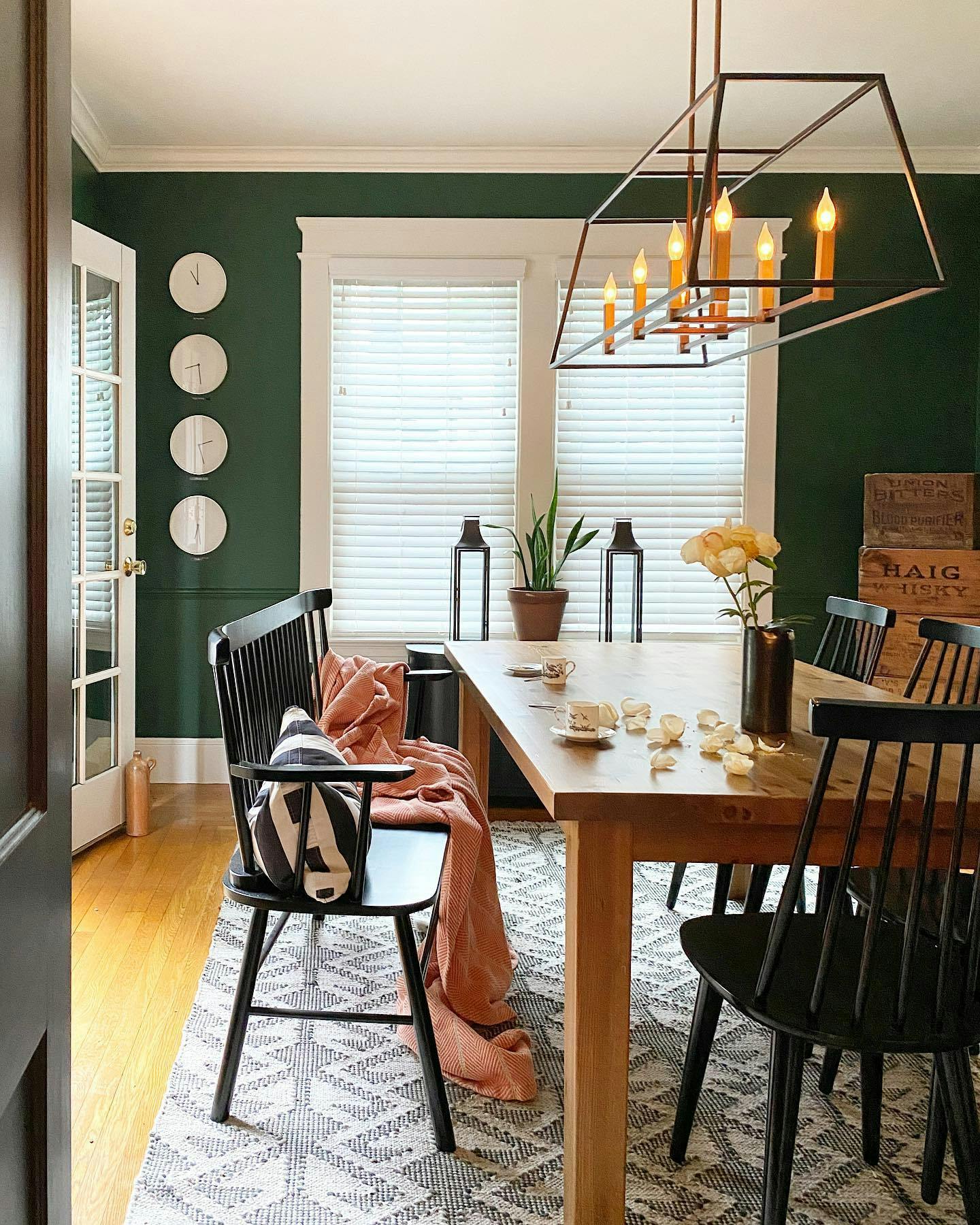 dining room area featuring 2 inch faux wood blinds