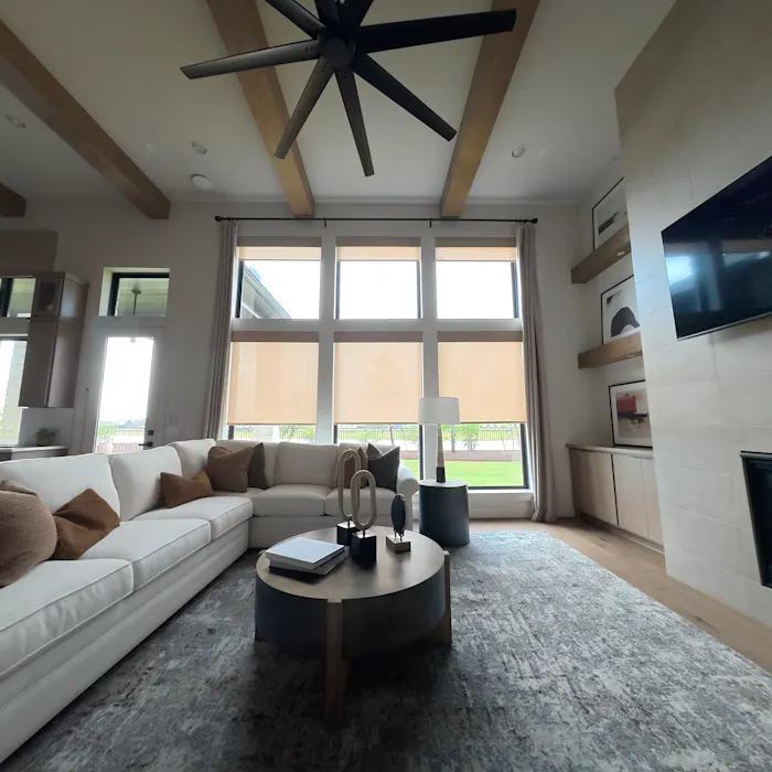 Roller shades in Irish Linen Dune