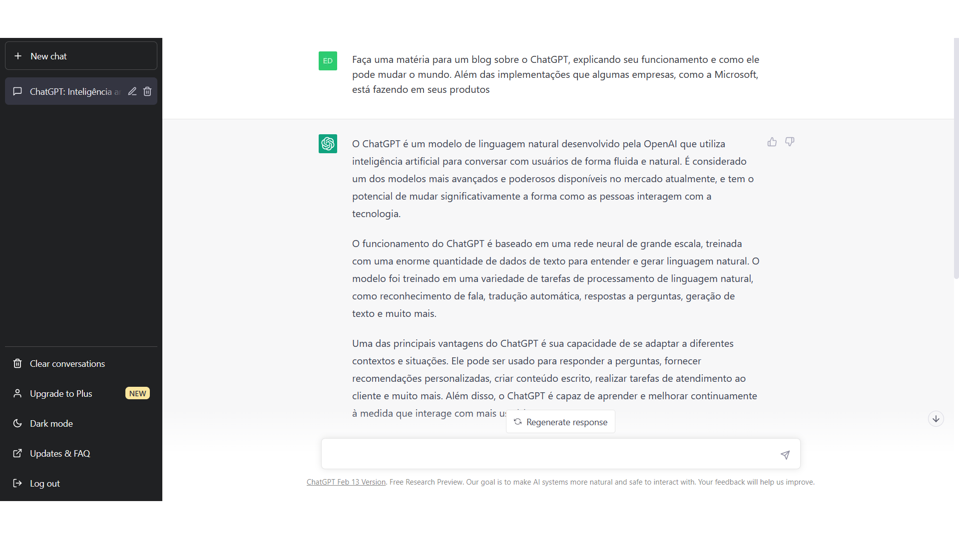 chatGPT da openIA
