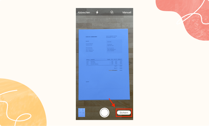 Dokument scannen und sichern