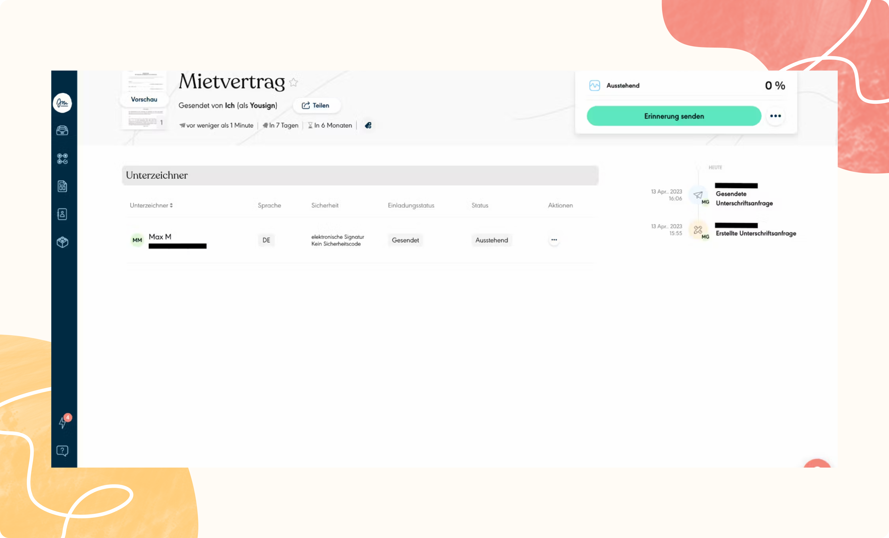 Verfolgung des Signaturprozesses in Echtzeit