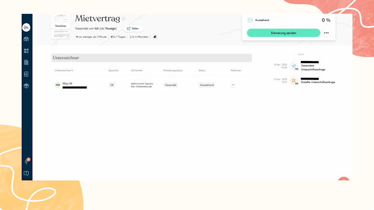 Verfolgung des Signaturprozesses in Echtzeit