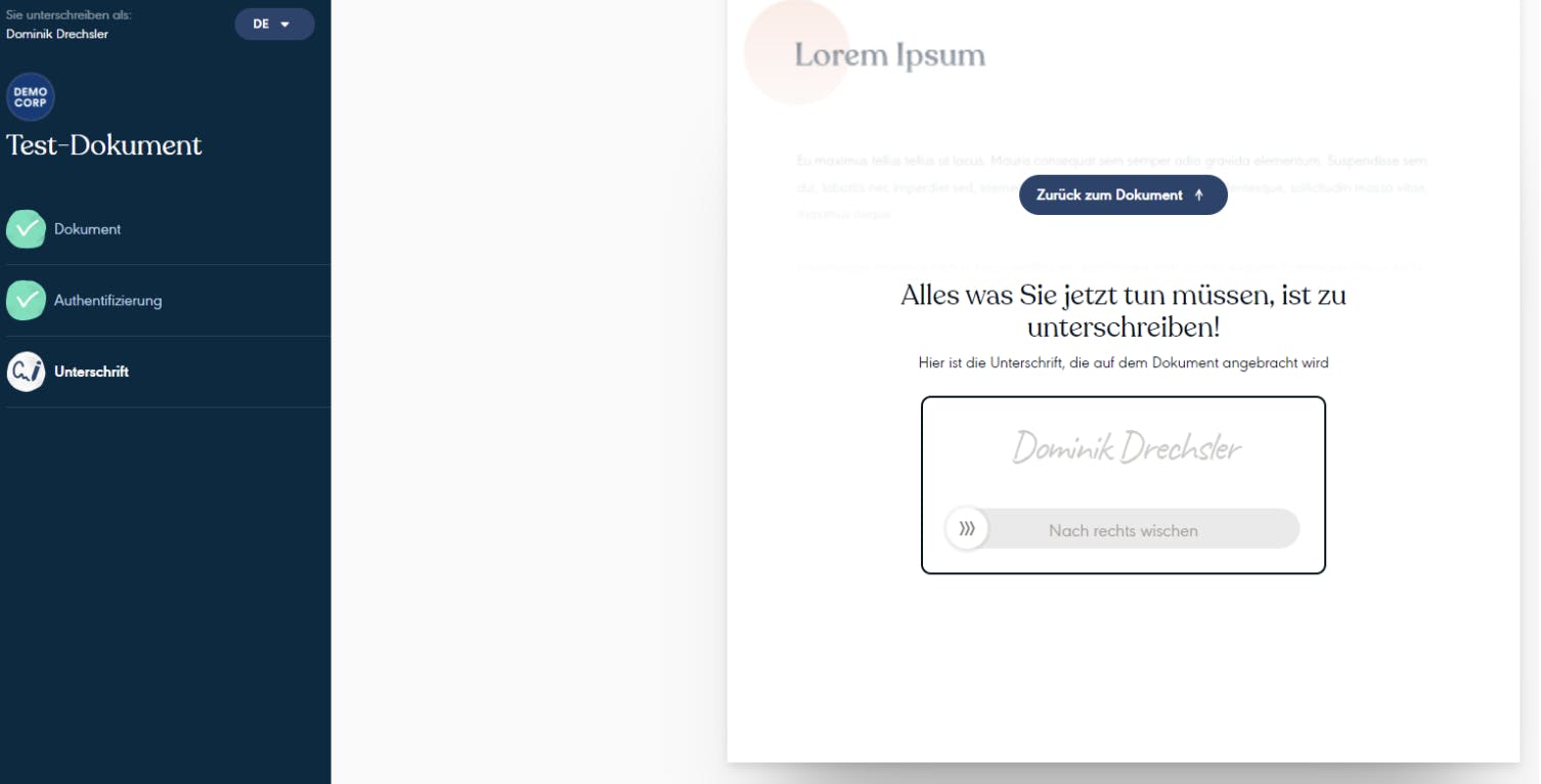 Visuelle Yousign-Signatur