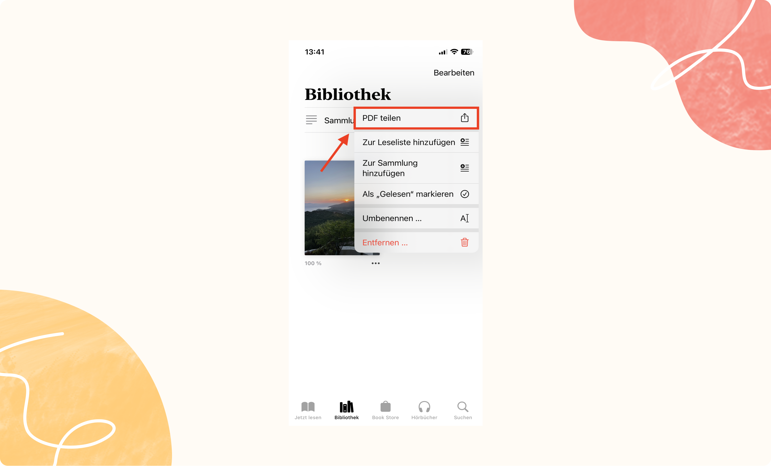 Auf “PDF teilen” klicken