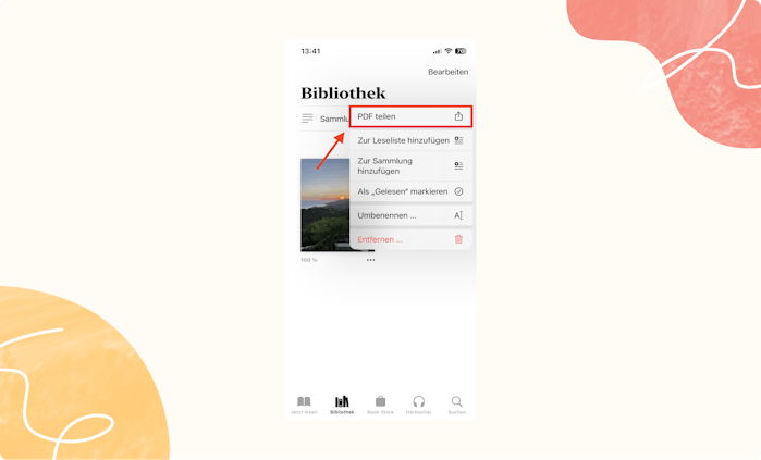 Auf “PDF teilen” klicken