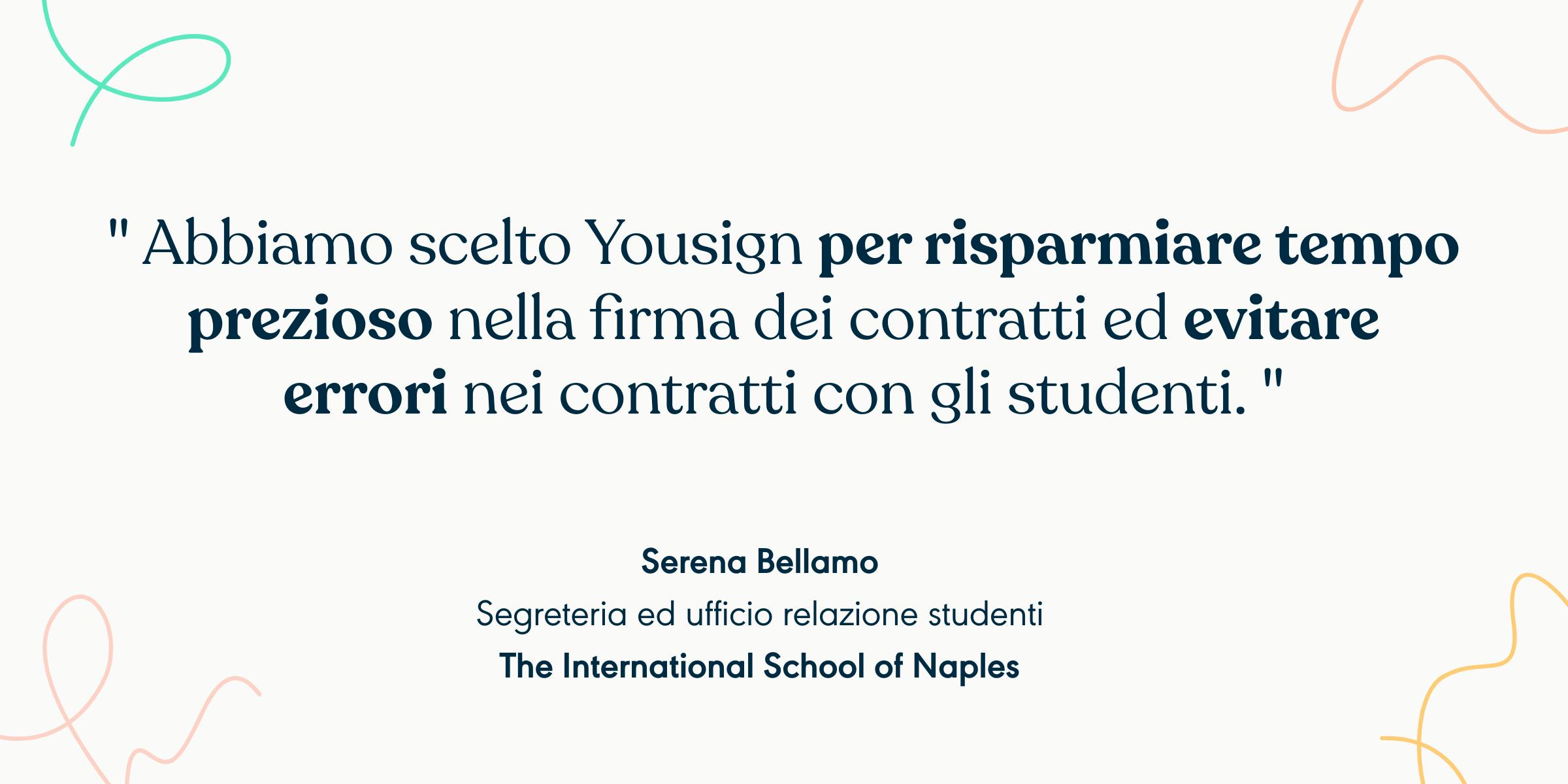 Citazione del cliente The international School of Naples 