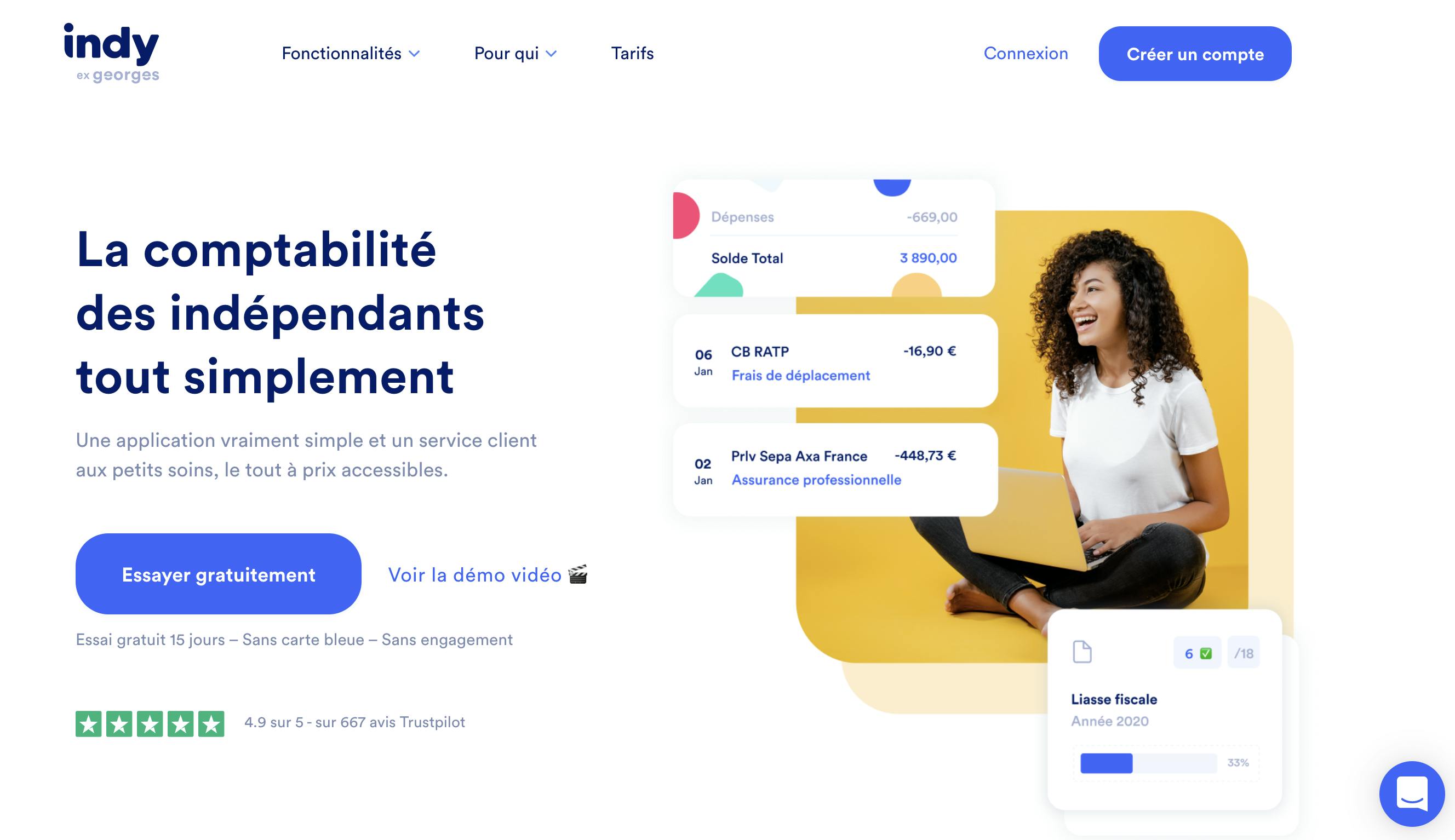 Indy freelances homepage
