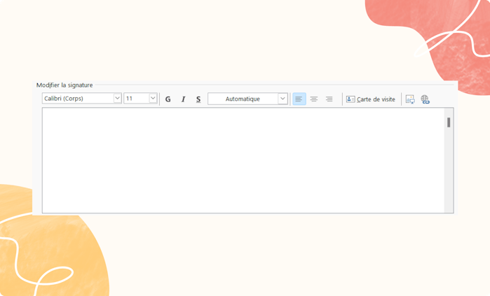 onglet modifier la signature