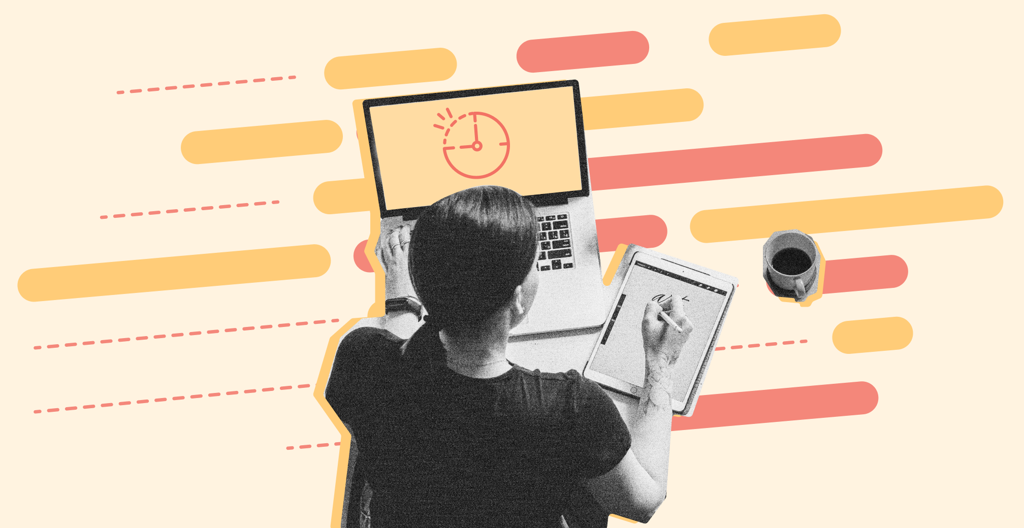 woman who works in front of a computer