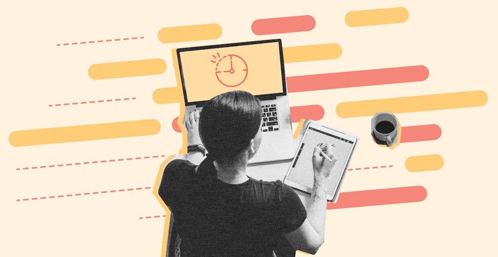 woman who works in front of a computer