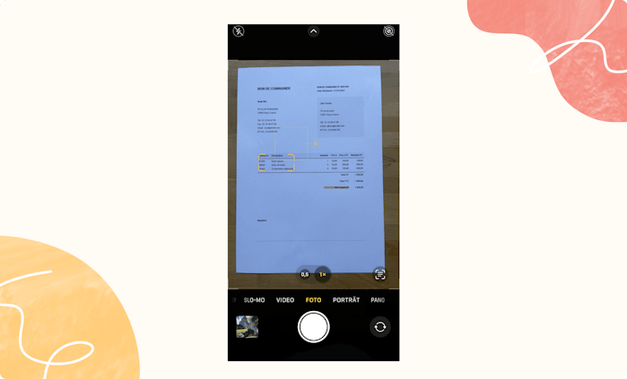 Kamera-App öffnen und das iPhone ausrichten