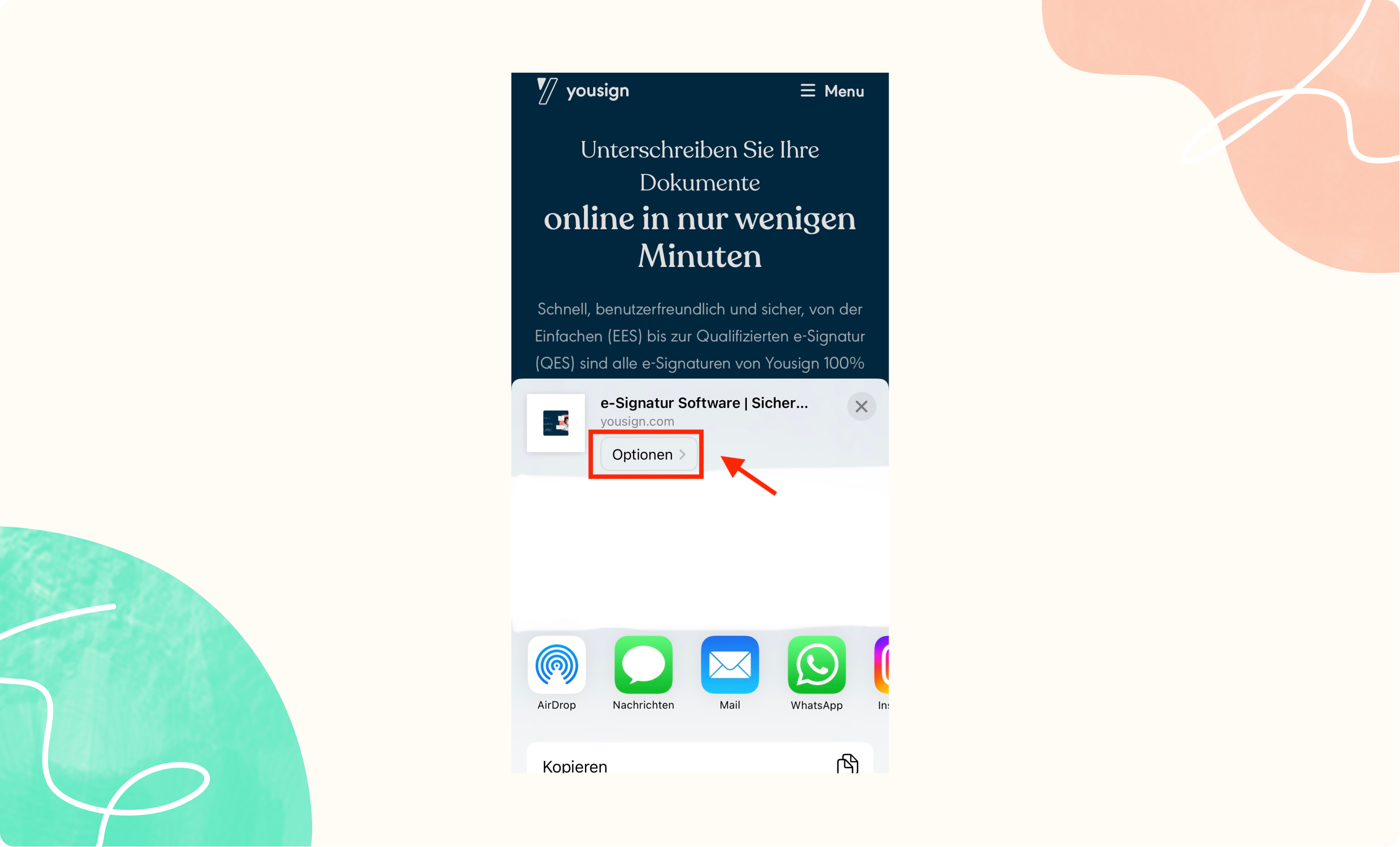 Auf “Optionen” klicken