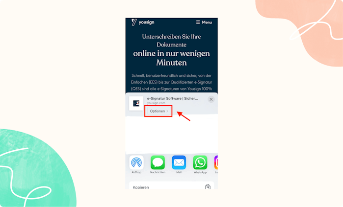 Auf “Optionen” klicken