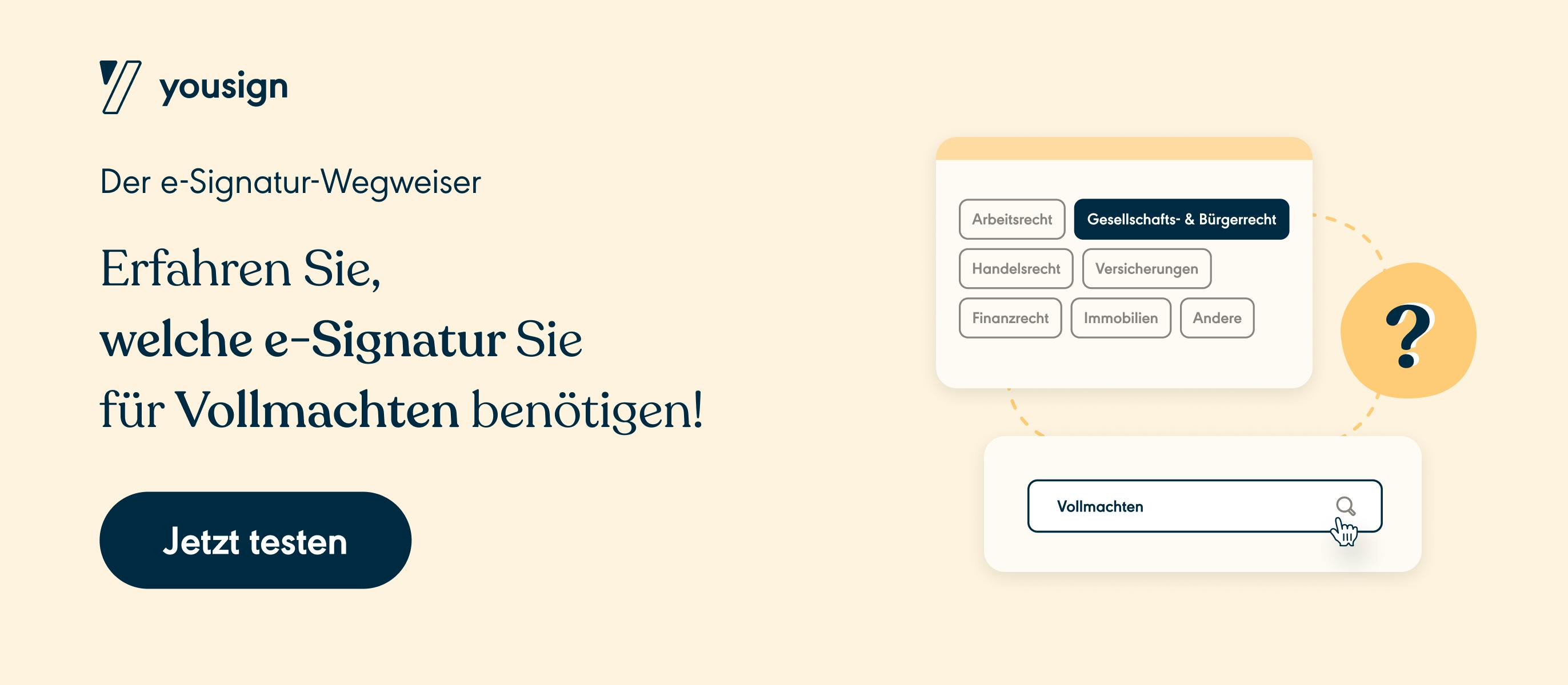 e-Signatur Wegweiser Vollmachten