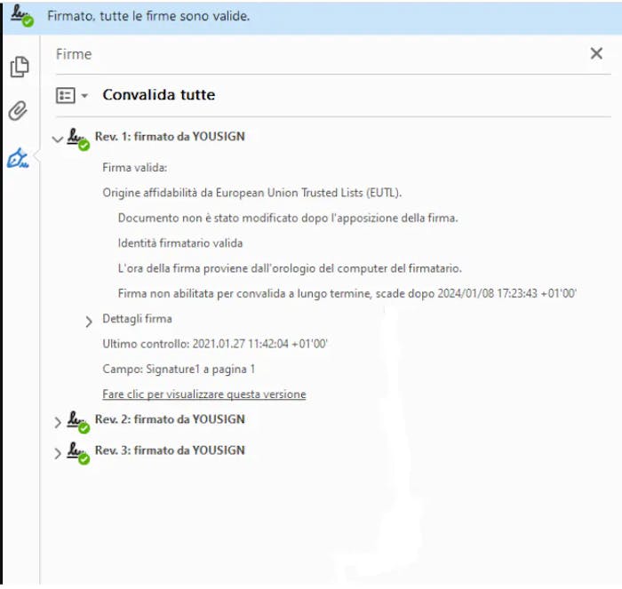 Come verificare la validità con Adobe Reader