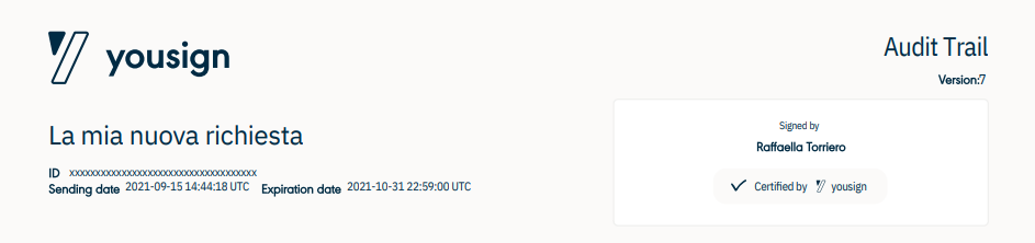 Screenshot "certified by Yousign"