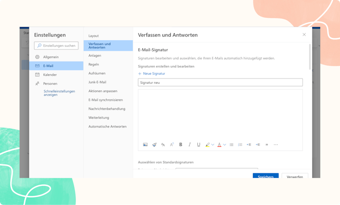 Namen für die Signatur eingeben