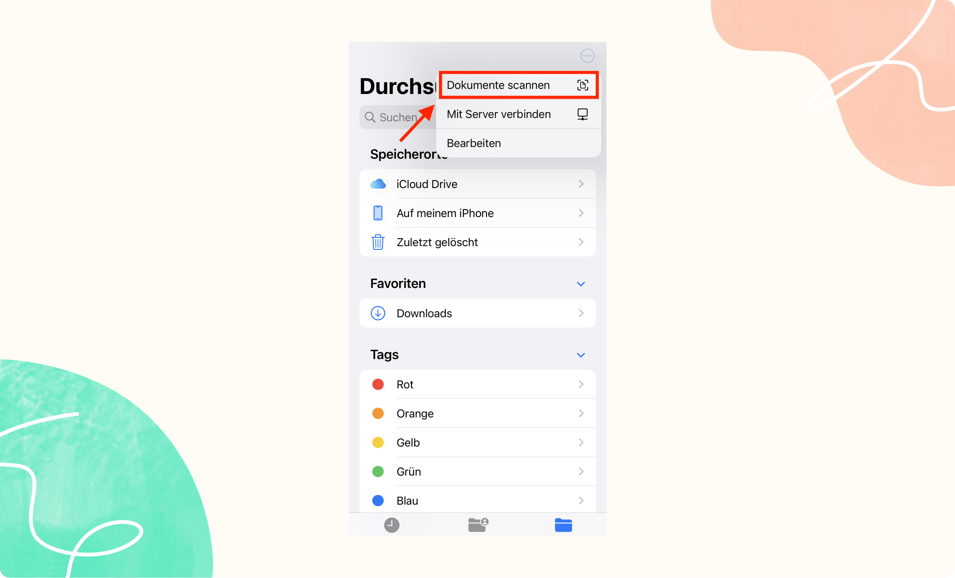 Auf “Dokumente scannen” klicken