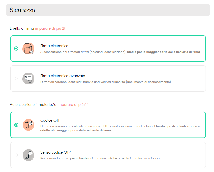 Firma elettronica OTP chiamata anche FEA OTP