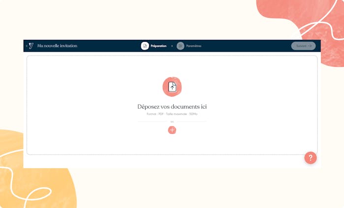 charger le fichier sur l'application de Yousign