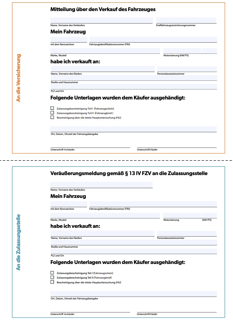 Veräußerungsanzeige