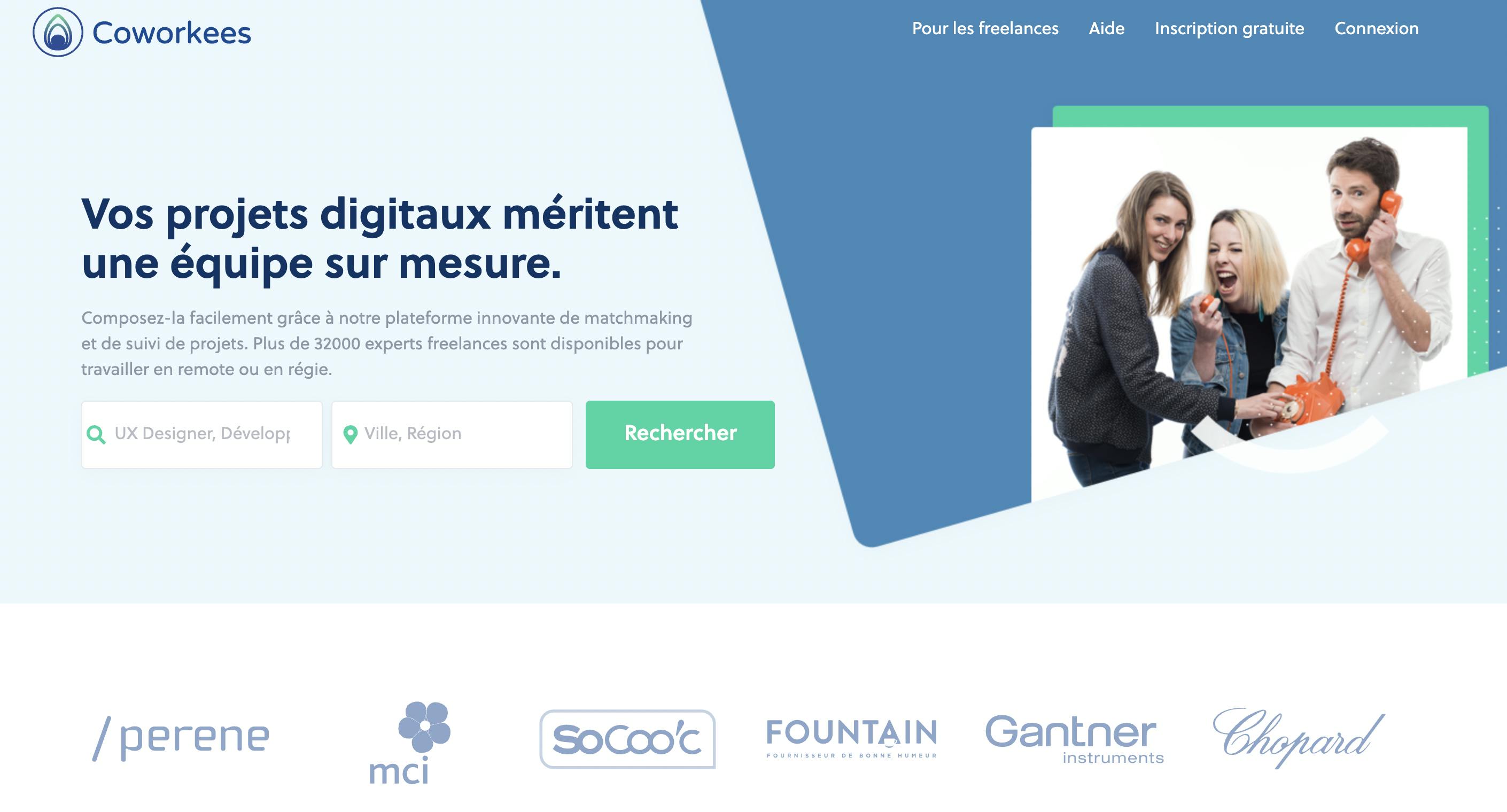 Coworkees freelances homepage