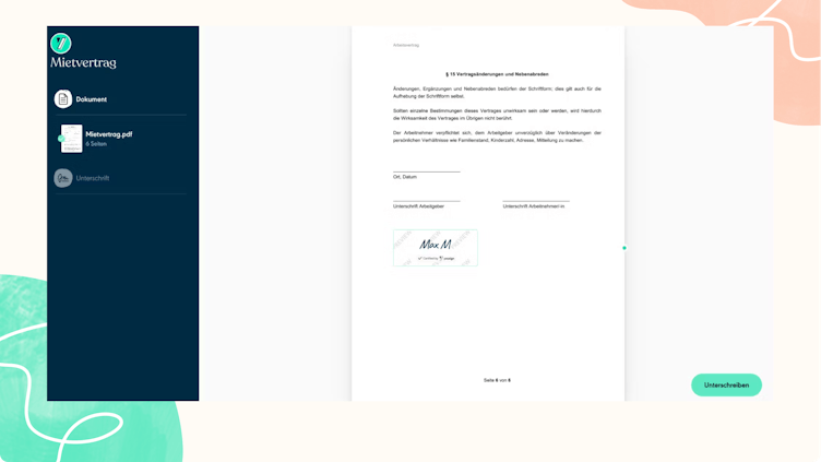 Dokument sorgfältig lesen