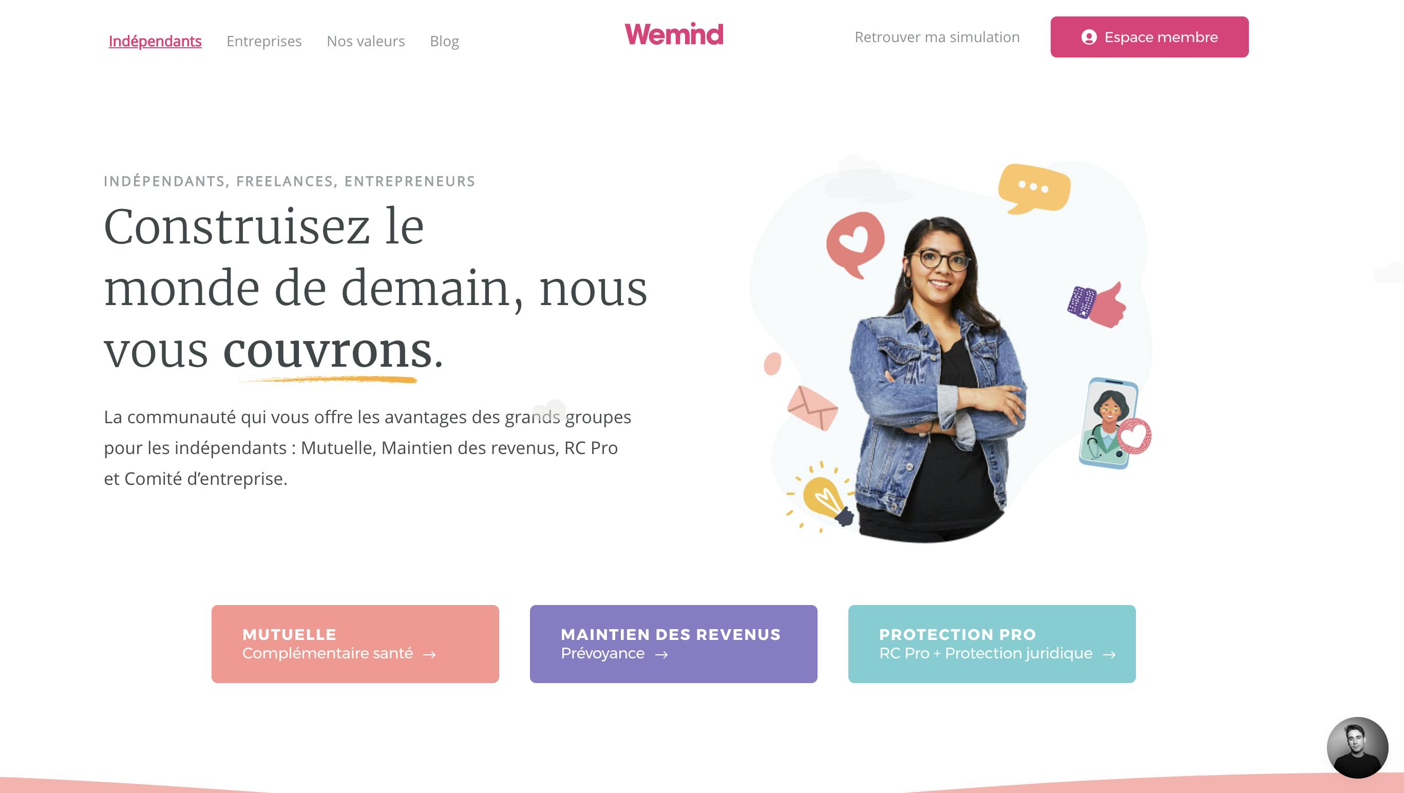 Wemind freelances homepage