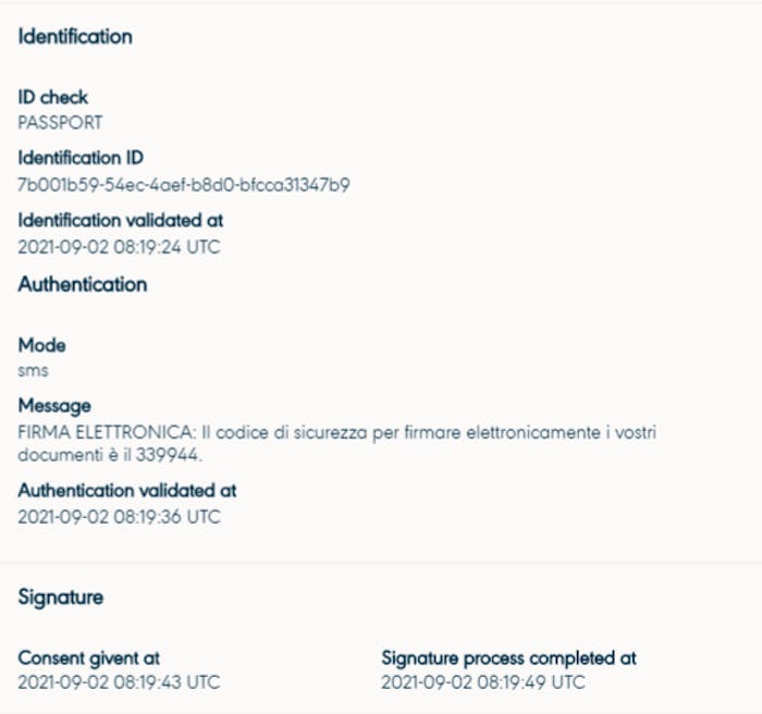 Audit trail di una firma avanzata