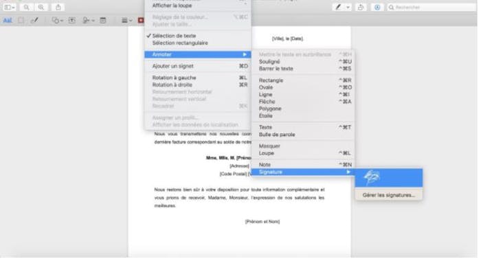 signer sur mac