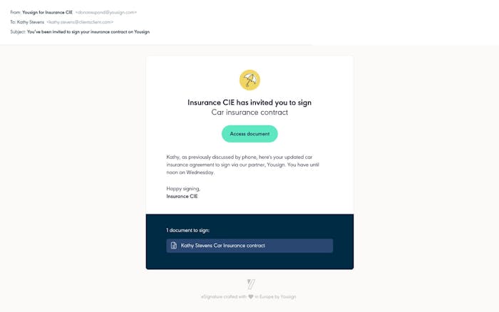 link allowing to view the documents