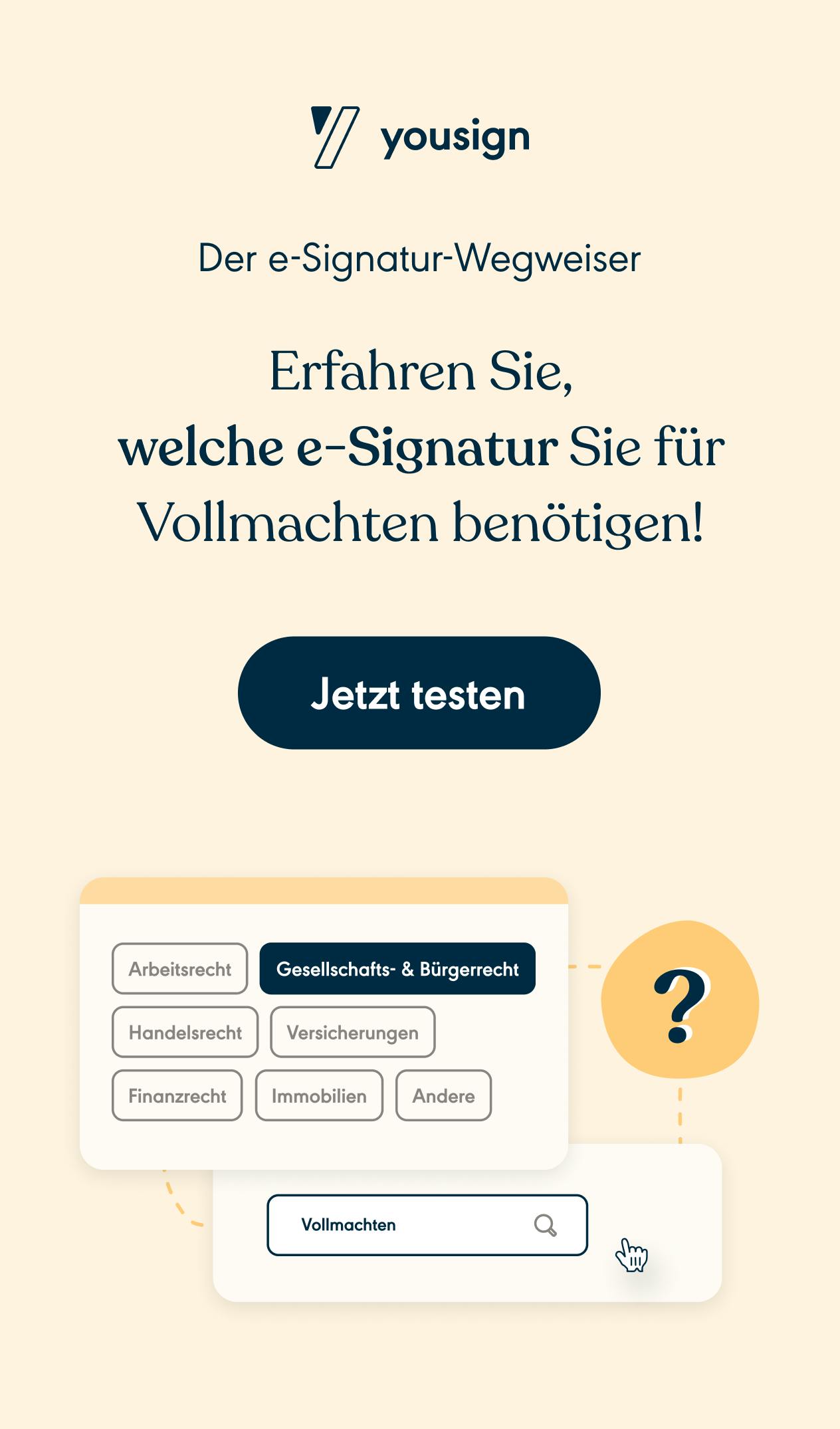 e-Signatur Wegweiser Vollmachten