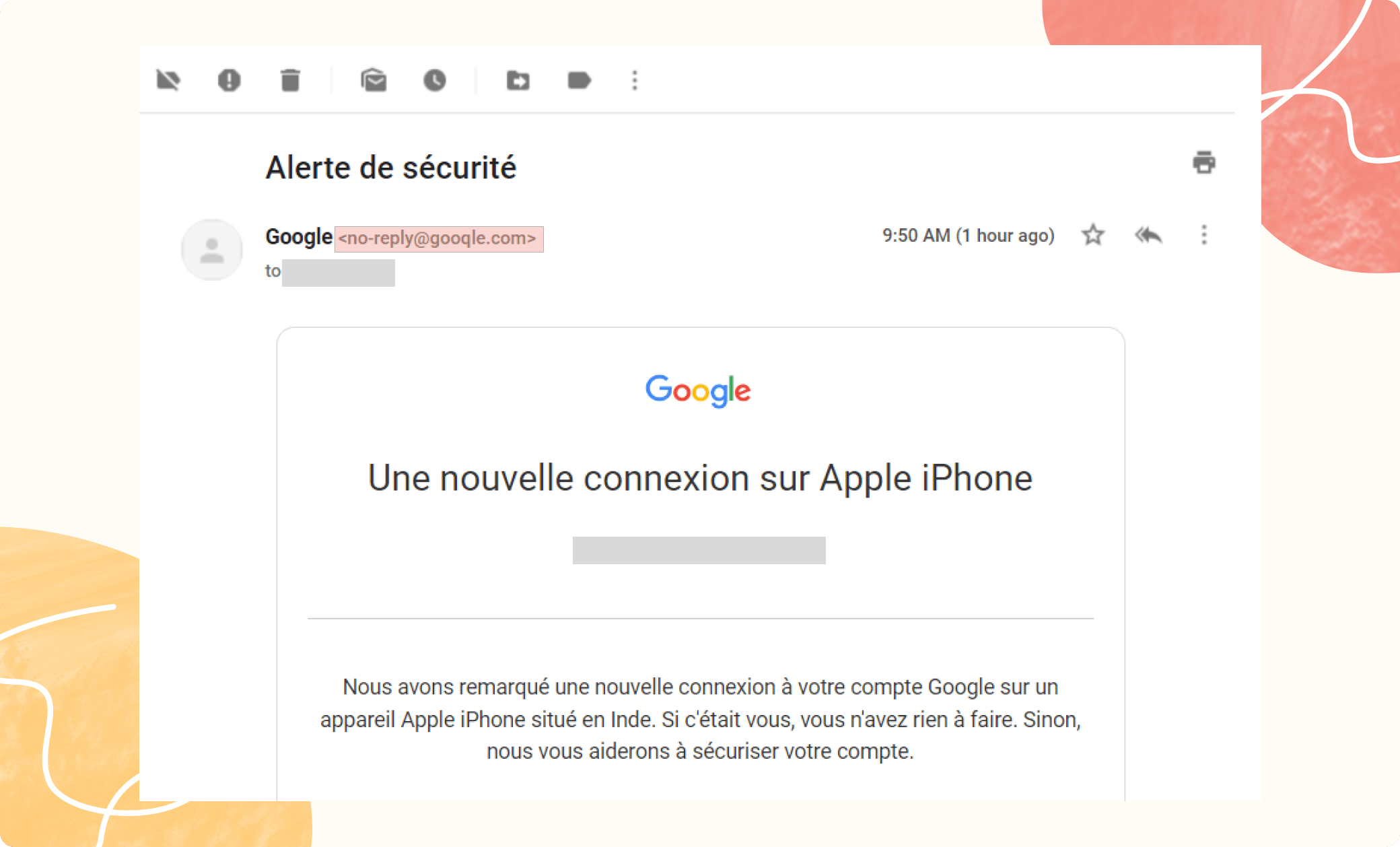 Exemple de mail de phishing 