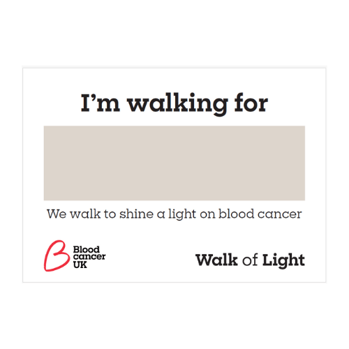 Icon of "I'm walking for" T-shirt card (print at home)