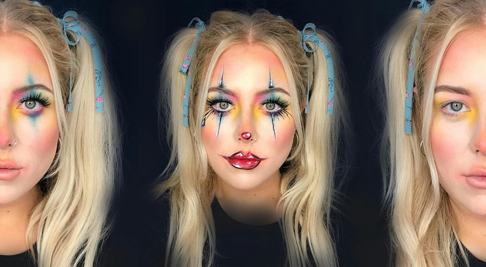 easy girl clown face paint