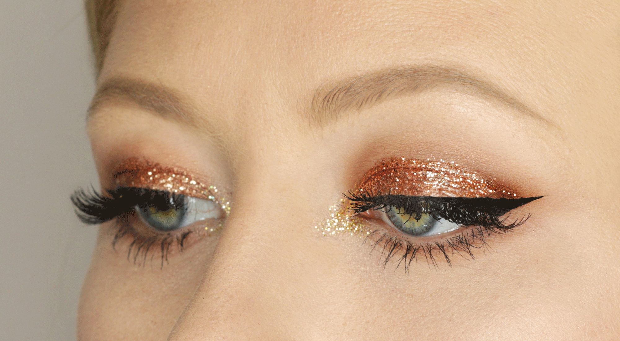 black and gold glitter eyeshadow