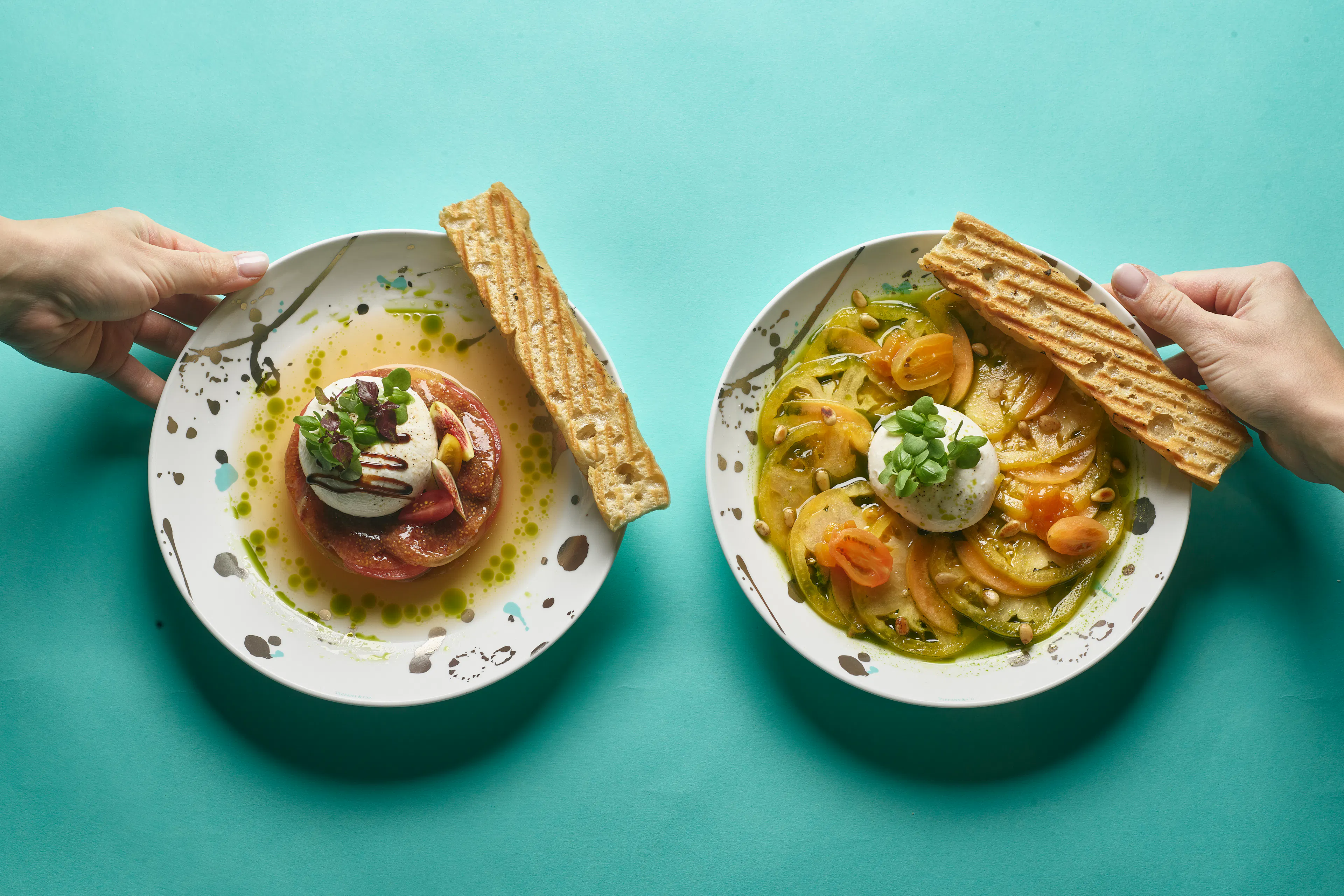 Burrata with heirloom tomatoes and figs